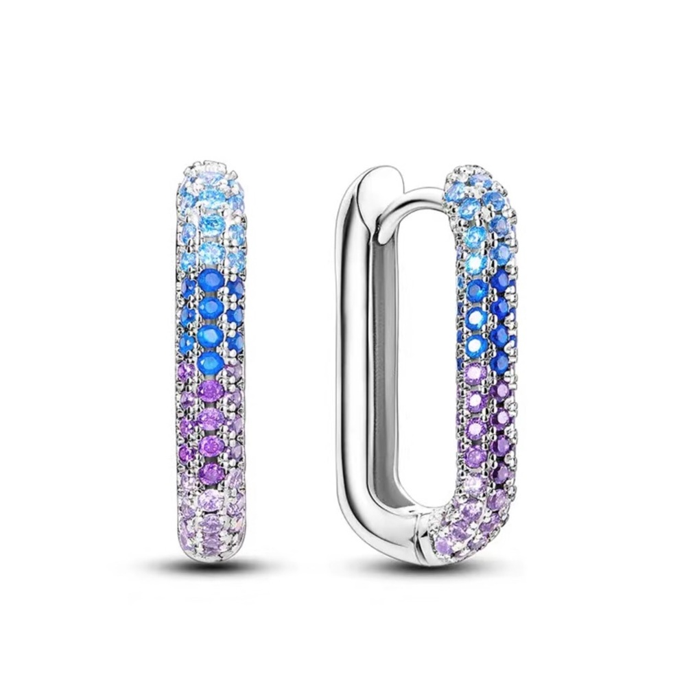 Rainbow of Diamonds Hoop Earrings